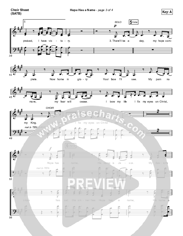 Hope Has A Name (Choral Anthem SATB) Choir Sheet (SATB) (River Valley Worship / Arr. Luke Gambill)
