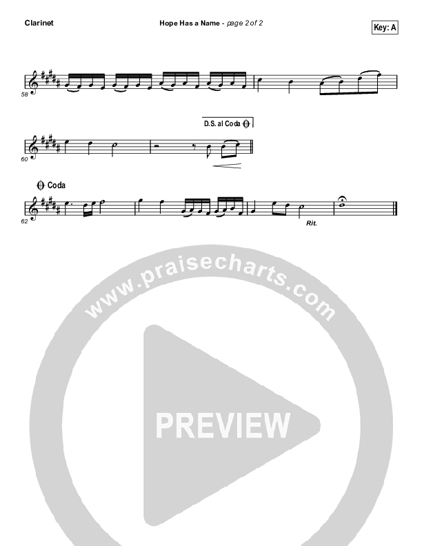 Hope Has A Name (Choral Anthem SATB) Clarinet (River Valley Worship / Arr. Luke Gambill)