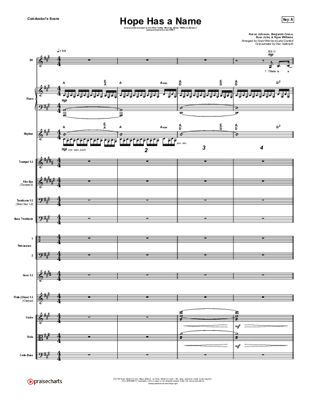 Hope Has A Name (Choral Anthem SATB) Orchestration (River Valley Worship / Arr. Luke Gambill)