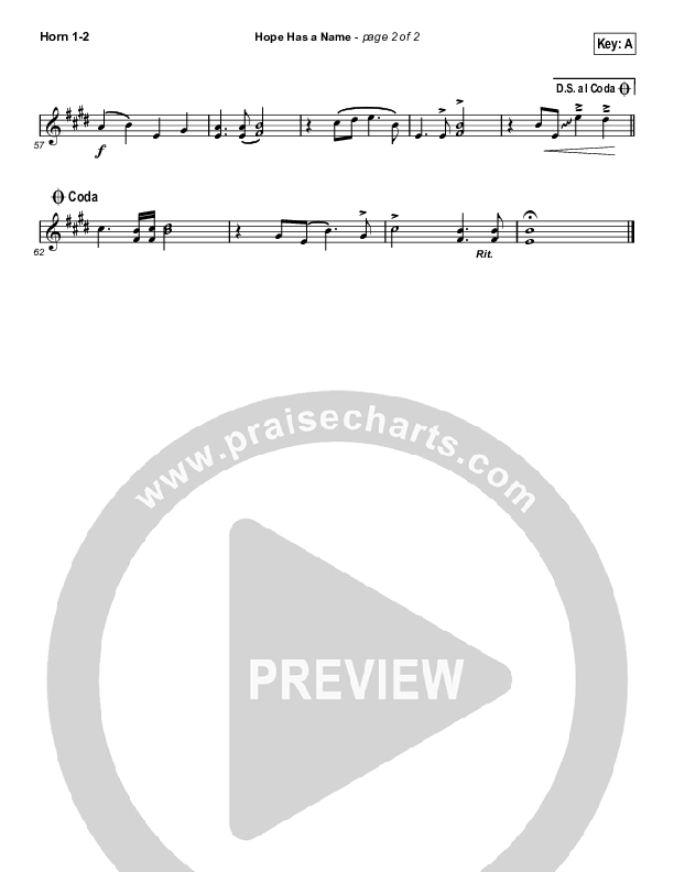 Hope Has A Name (Choral Anthem SATB) French Horn 1/2 (River Valley Worship / Arr. Luke Gambill)