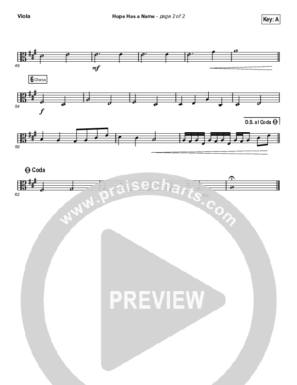 Hope Has A Name (Choral Anthem SATB) Viola (River Valley Worship / Arr. Luke Gambill)