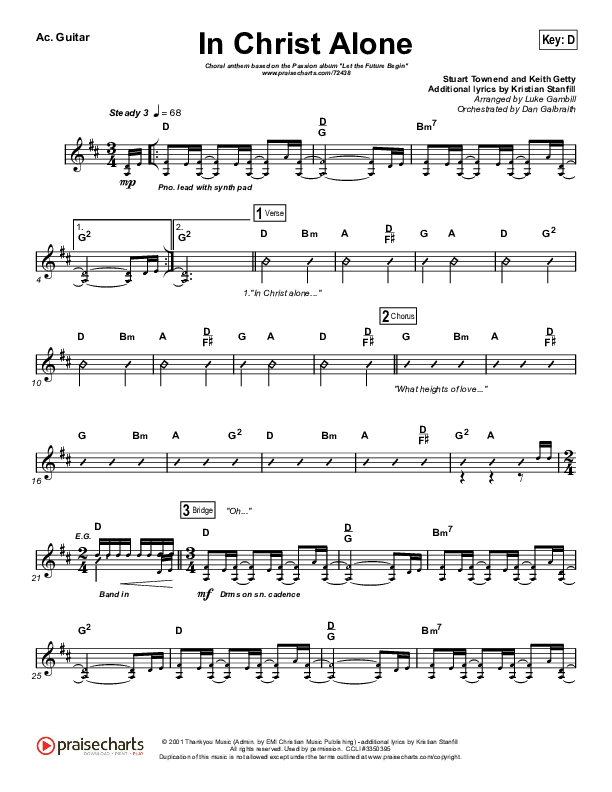 In Christ Alone (Choral Anthem SATB) Acoustic Guitar (Kristian Stanfill / Passion / Arr. Luke Gambill)