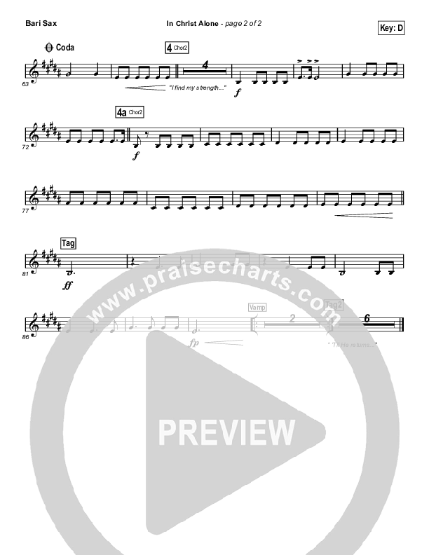 In Christ Alone (Choral Anthem SATB) Bari Sax (Kristian Stanfill / Passion / Arr. Luke Gambill)