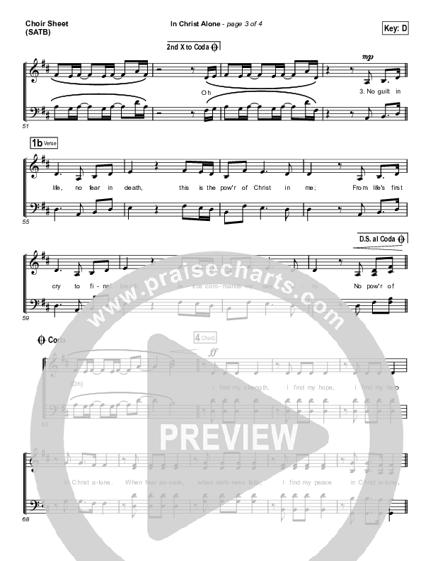 In Christ Alone (Choral Anthem SATB) Choir Sheet (SATB) (Kristian Stanfill / Passion / Arr. Luke Gambill)