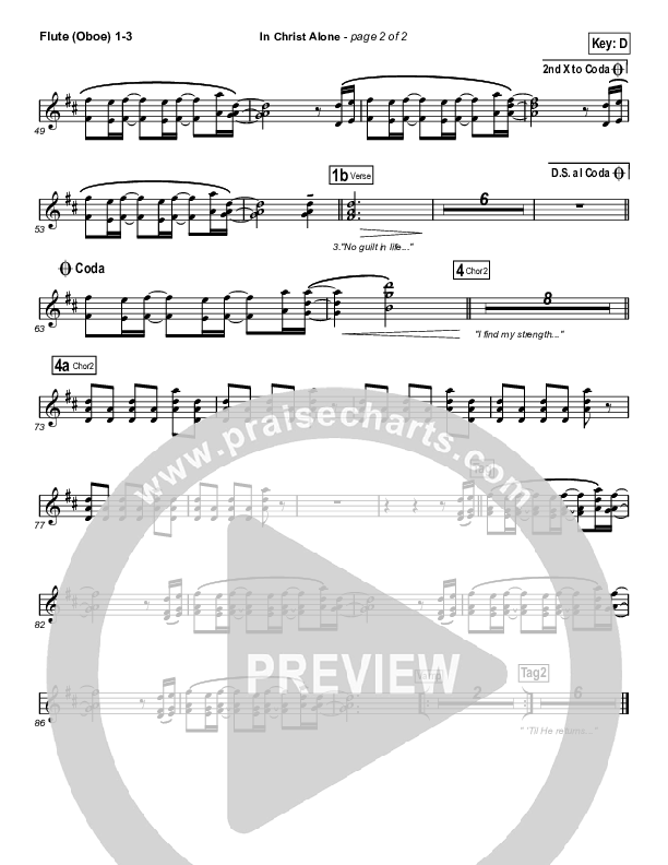 In Christ Alone (Choral Anthem SATB) Flute/Oboe 1/2/3 (Kristian Stanfill / Passion / Arr. Luke Gambill)