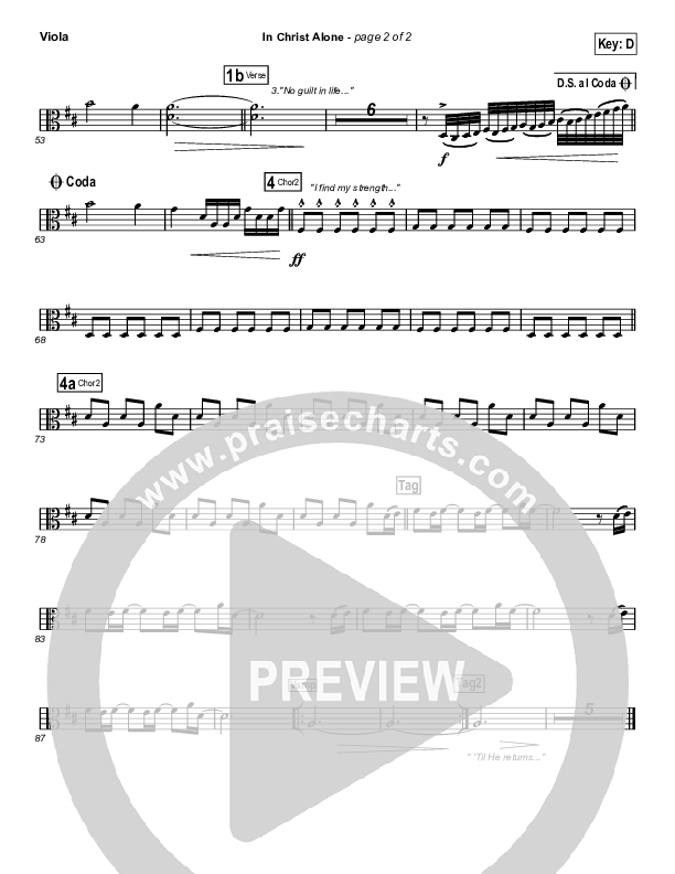 In Christ Alone (Choral Anthem SATB) Viola (Kristian Stanfill / Passion / Arr. Luke Gambill)