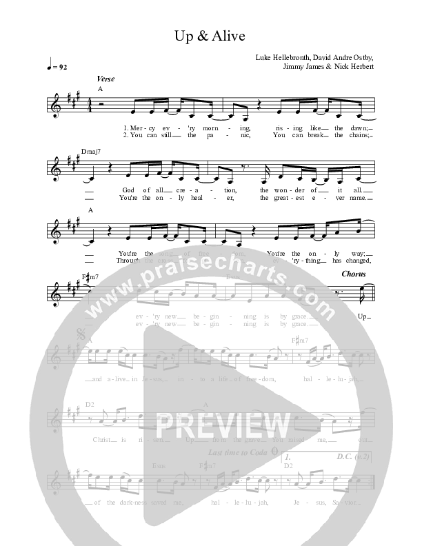 Up And Alive Lead Sheet (Luke + Anna Hellebronth)