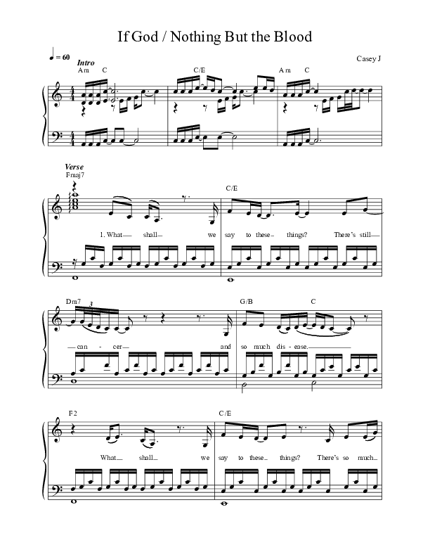 If God (Nothing But The Blood) Choir Sheet (SATB) (Casey J)