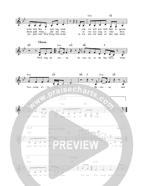 Hosanna Lead Sheet (Casey J)