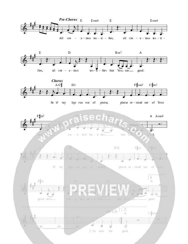 Creation Testifies Lead Sheet (Casey J)