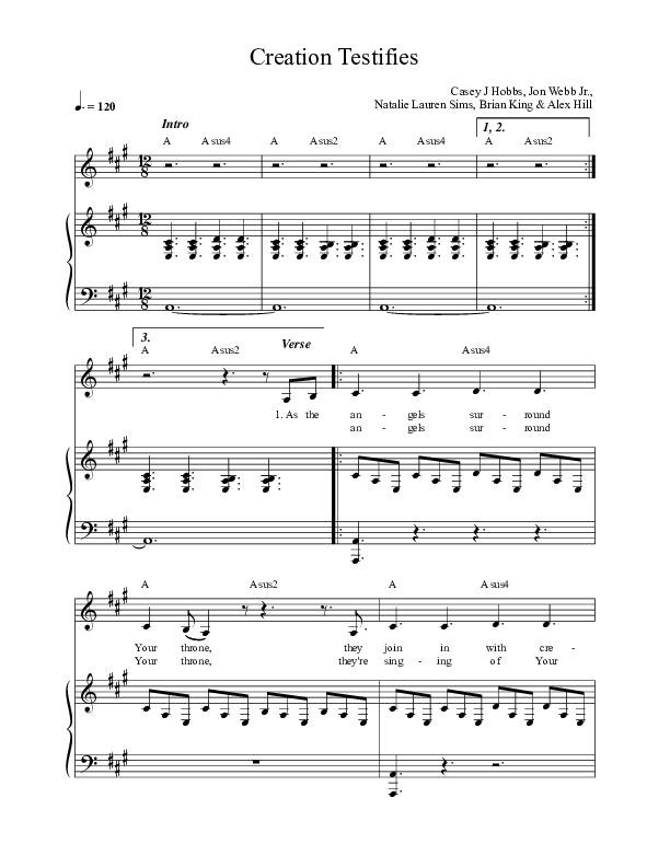 Creation Testifies Piano/Choir (SATB) (Casey J)
