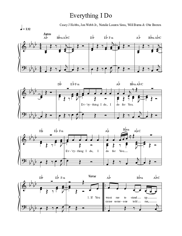 Everything I Do Choir Sheet (SATB) (Casey J)