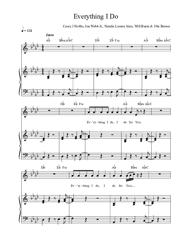 Everything I Do Piano/Choir (SATB) (Casey J)