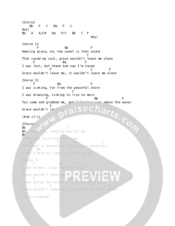 Grace Wouldn't Leave Me Chords & Lyrics (Casey J)