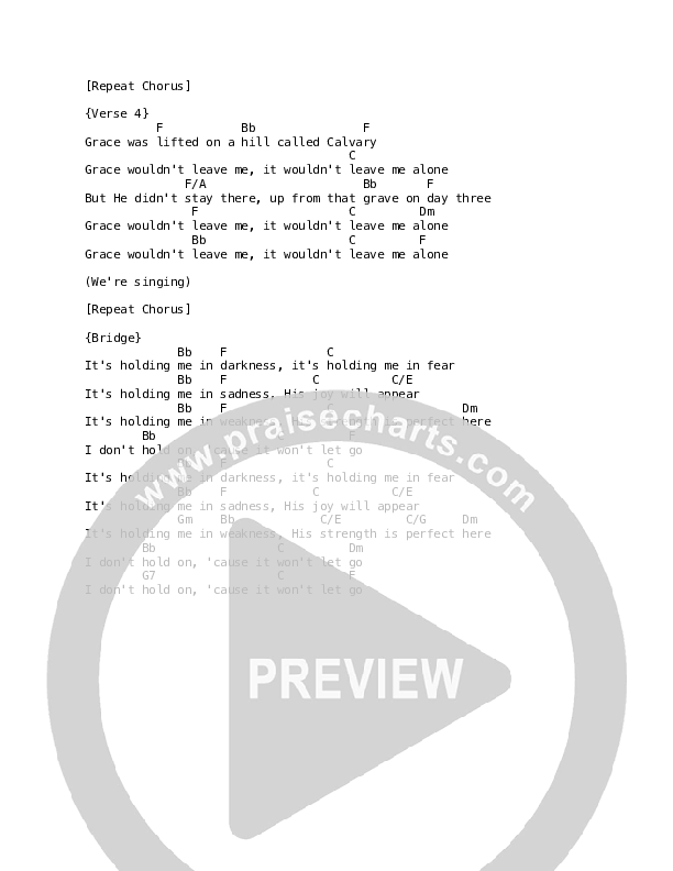 Grace Wouldn't Leave Me Chords & Lyrics (Casey J)