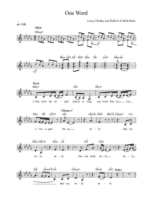 One Word Lead Sheet (Casey J)