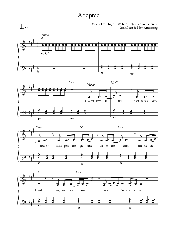 Adopted Choir Sheet (SATB) (Casey J)