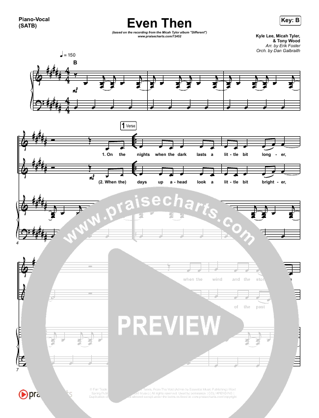 Even Then Sheet Music PDF (Micah Tyler) - PraiseCharts