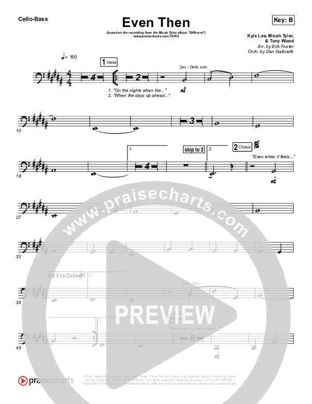 Even Then Cello/Bass (Micah Tyler)