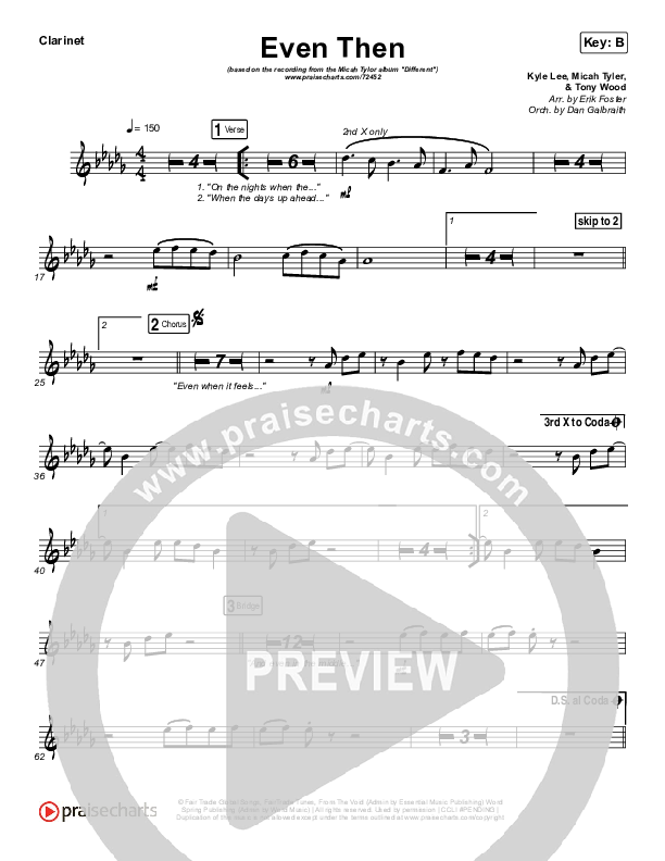 Even Then Clarinet (Micah Tyler)