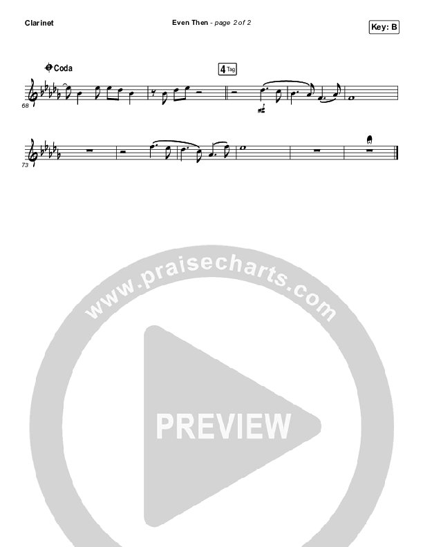 Even Then Clarinet (Micah Tyler)