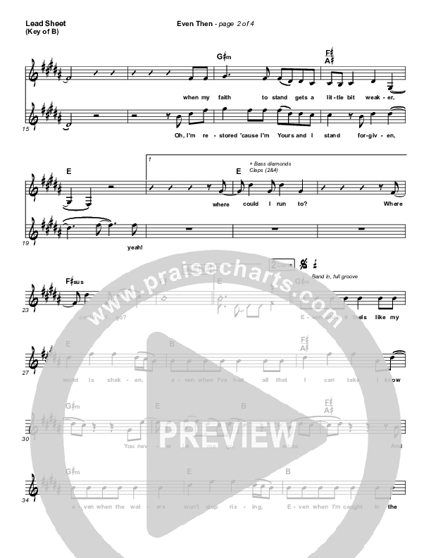 Even Then Lead Sheet (Melody) (Micah Tyler)