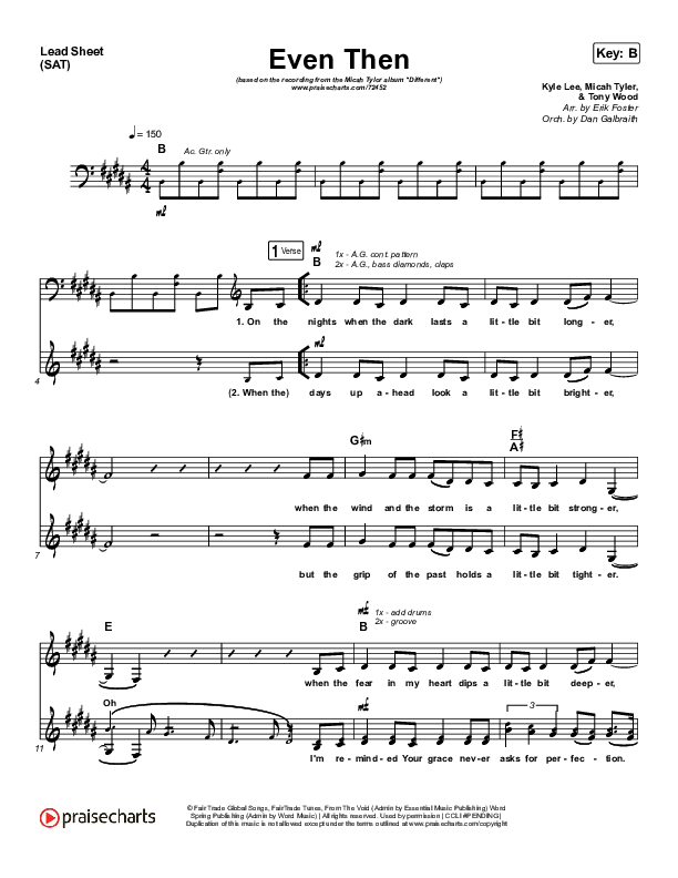 Even Then Lead Sheet (SAT) (Micah Tyler)