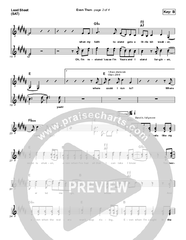 Even Then Lead Sheet (SAT) (Micah Tyler)