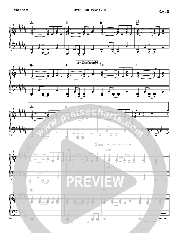 Even Then Piano Sheet (Micah Tyler)