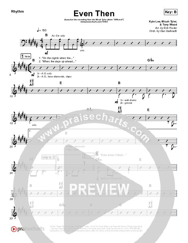 Even Then Rhythm Chart (Micah Tyler)