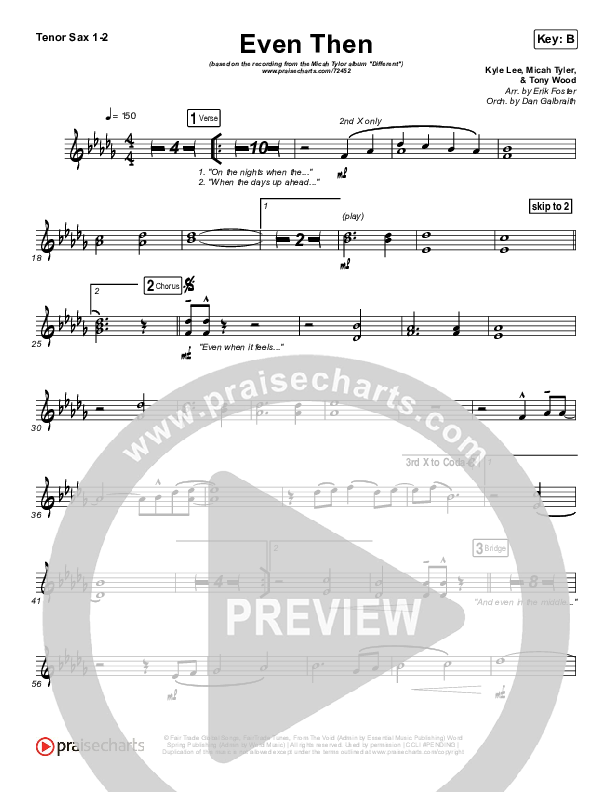 Even Then Tenor Sax 1/2 (Micah Tyler)