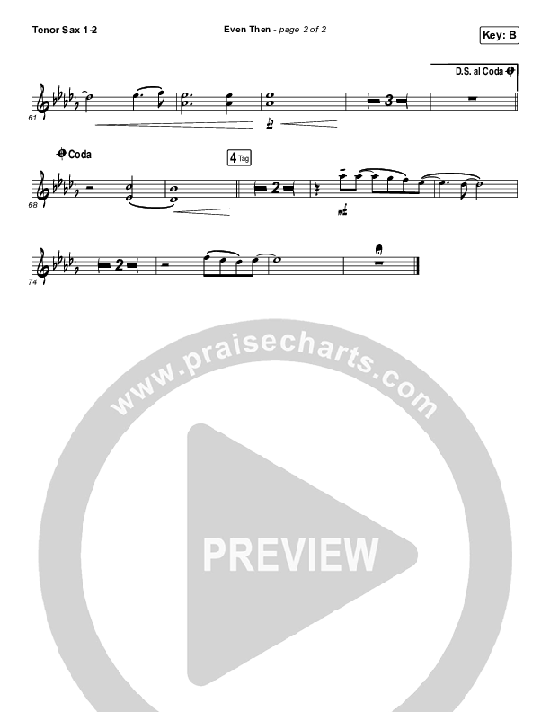 Even Then Tenor Sax 1/2 (Micah Tyler)