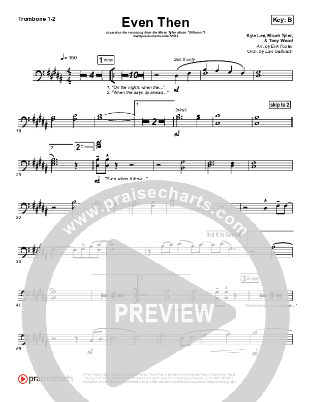 Even Then Trombone 1/2 (Micah Tyler)