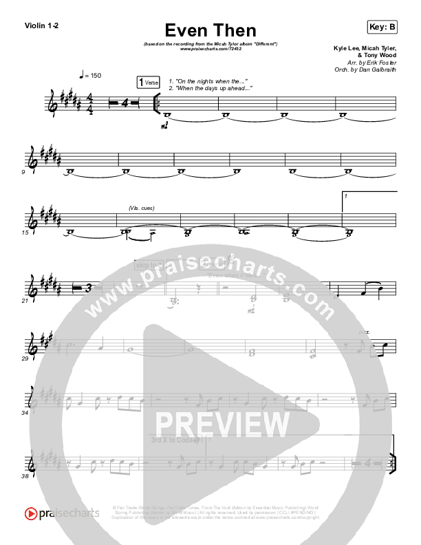 Even Then Violin 1/2 (Micah Tyler)