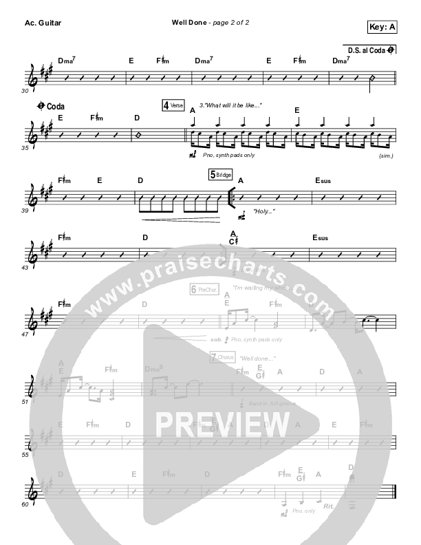 Well Done Acoustic Guitar (The Afters)