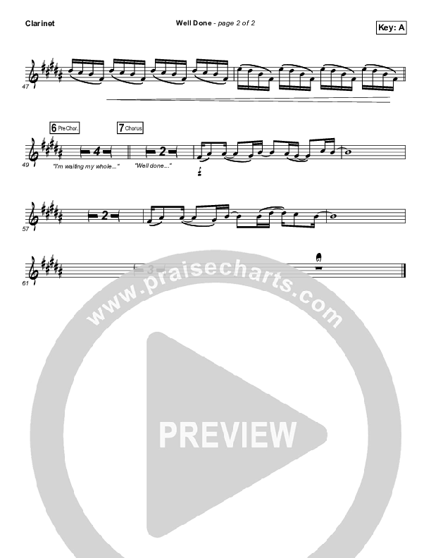 Well Done Clarinet (The Afters)