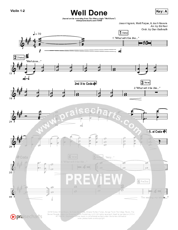 Well Done Violin 1/2 (The Afters)