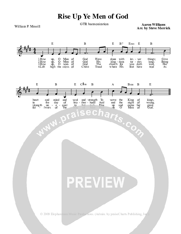 Rise Up Ye Men Of God Lead Sheet (Stephen Merrick)