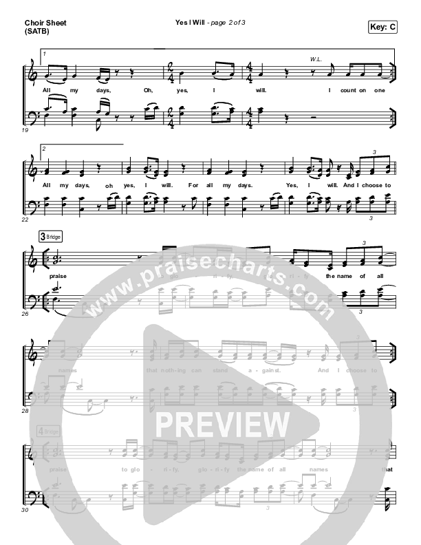 Yes I Will (Studio) Choir Vocals (SATB) (Vertical Worship)