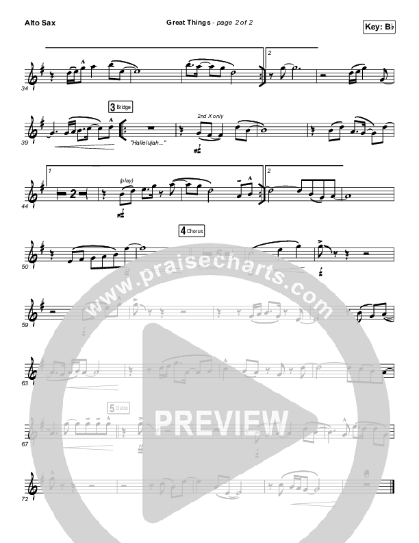 Great Things Alto Sax (Phil Wickham)