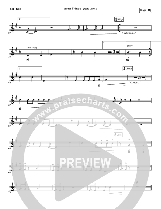 Great Things Bari Sax (Phil Wickham)