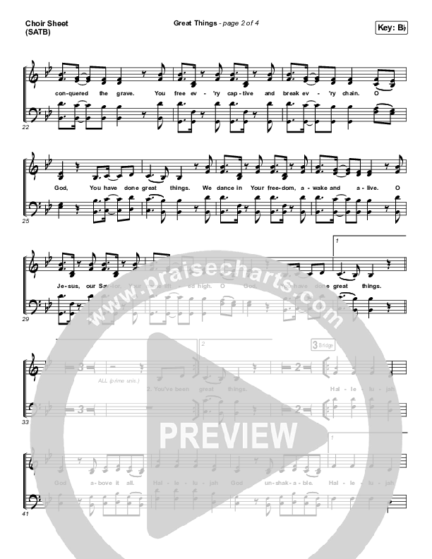 Great Things Choir Vocals (SATB) (Phil Wickham)