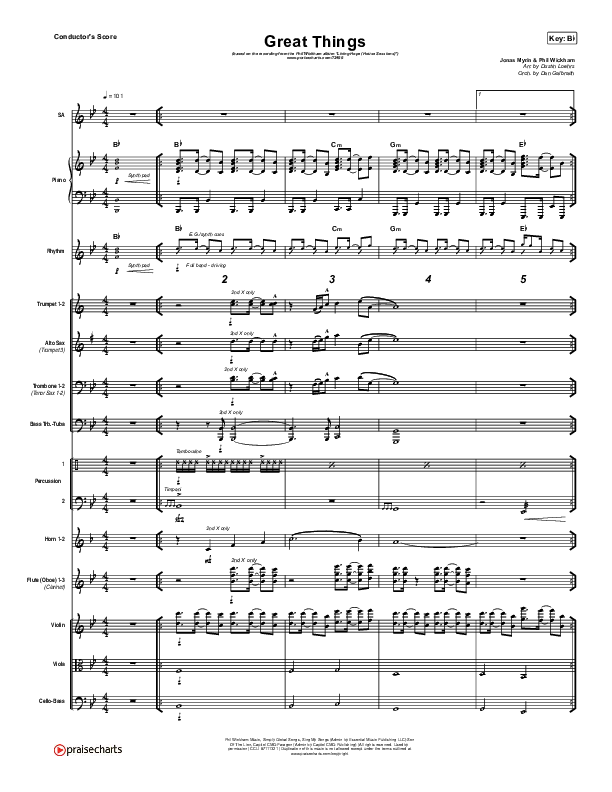 Great Things Conductor's Score (Phil Wickham)