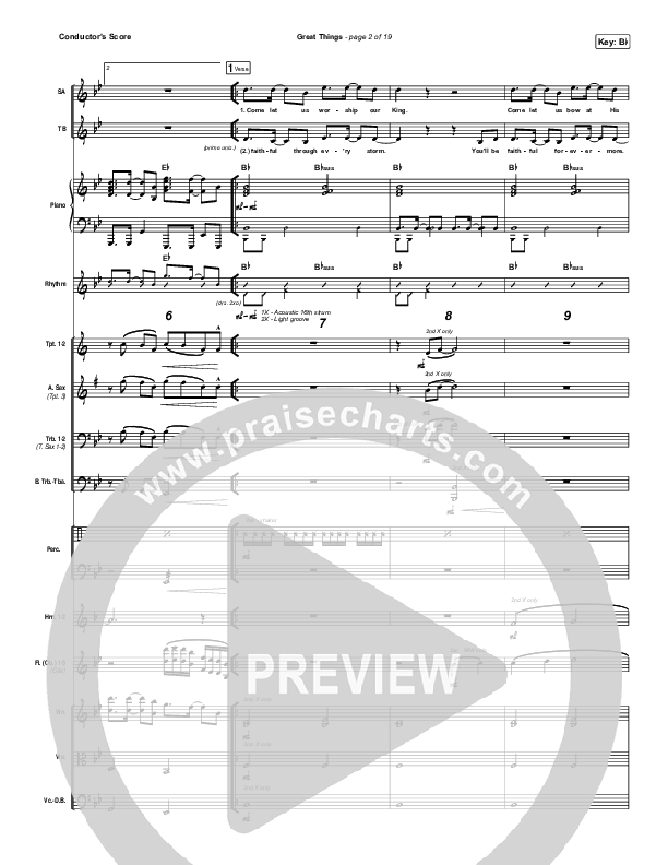 Great Things Conductor's Score (Phil Wickham)