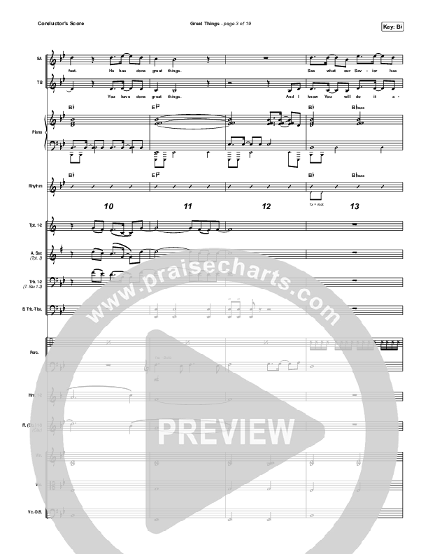 Great Things Conductor's Score (Phil Wickham)