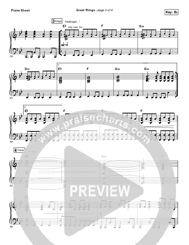 Great Things Piano Sheet (Phil Wickham)