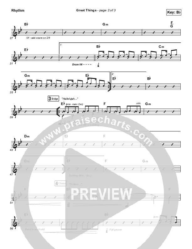 Great Things Rhythm Chart (Phil Wickham)