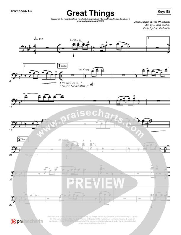 Great Things Trombone 1/2 (Phil Wickham)