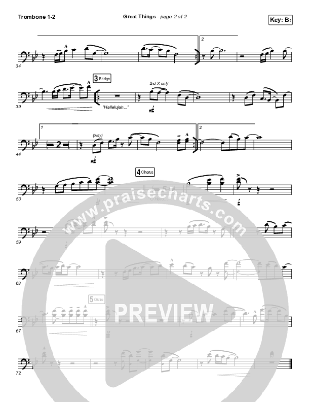 Great Things Trombone 1/2 (Phil Wickham)