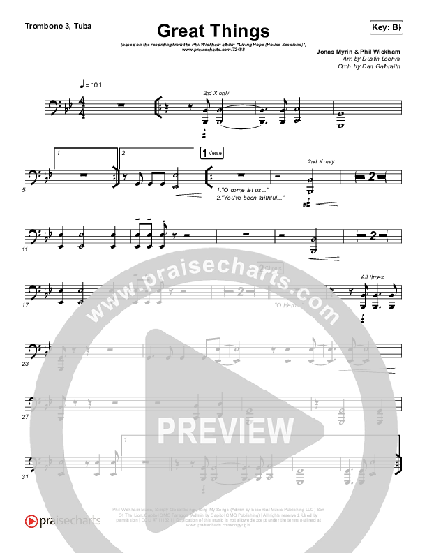 Great Things Trombone 3/Tuba (Phil Wickham)